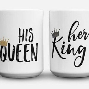 Coffee mug. pair of mugs His quedn, Her king